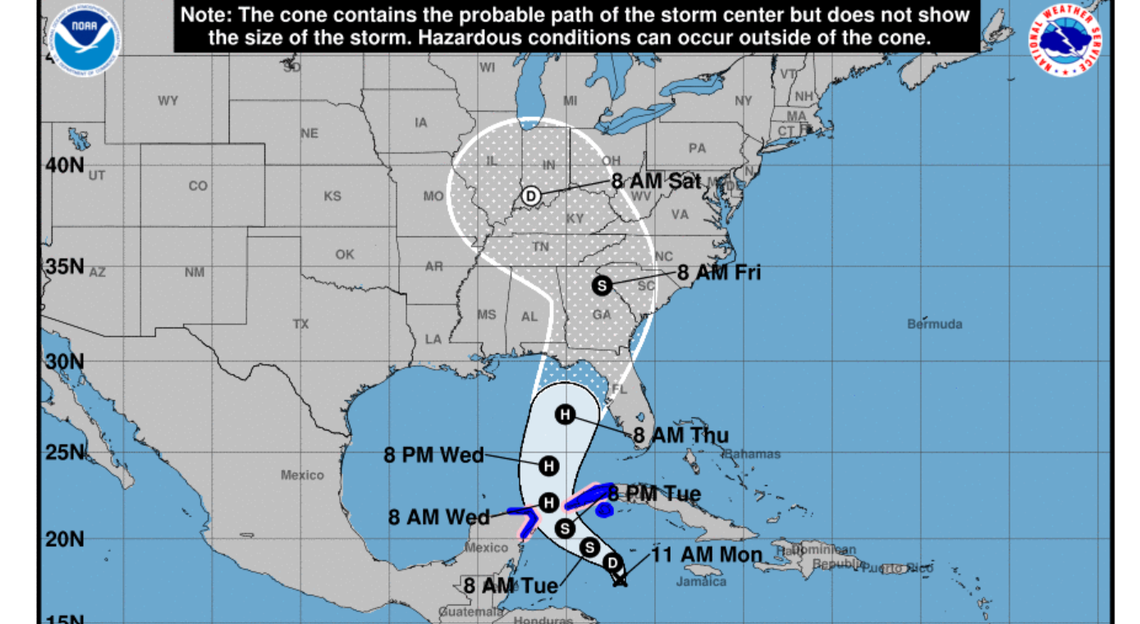 Near-hurricane-strength storm could reach Charlotte area, Hurricane Center maps show