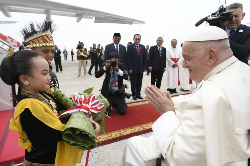 Pope Francis lands in Indonesia as he starts marathon trip abroad