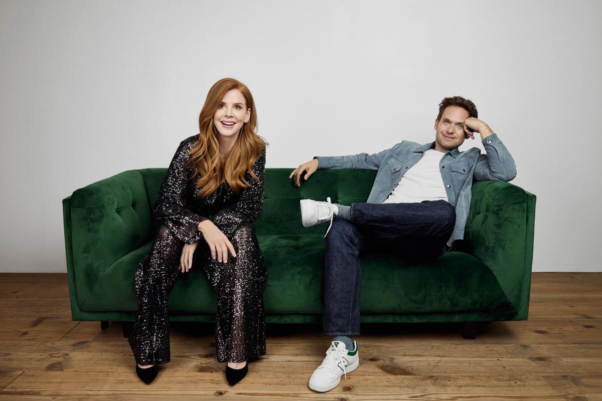 ‘Suits’ stars Patrick J. Adams and Sarah Rafferty say they’d never actually watched the series. Now they’re revisiting it with their ‘Sidebar’ podcast.