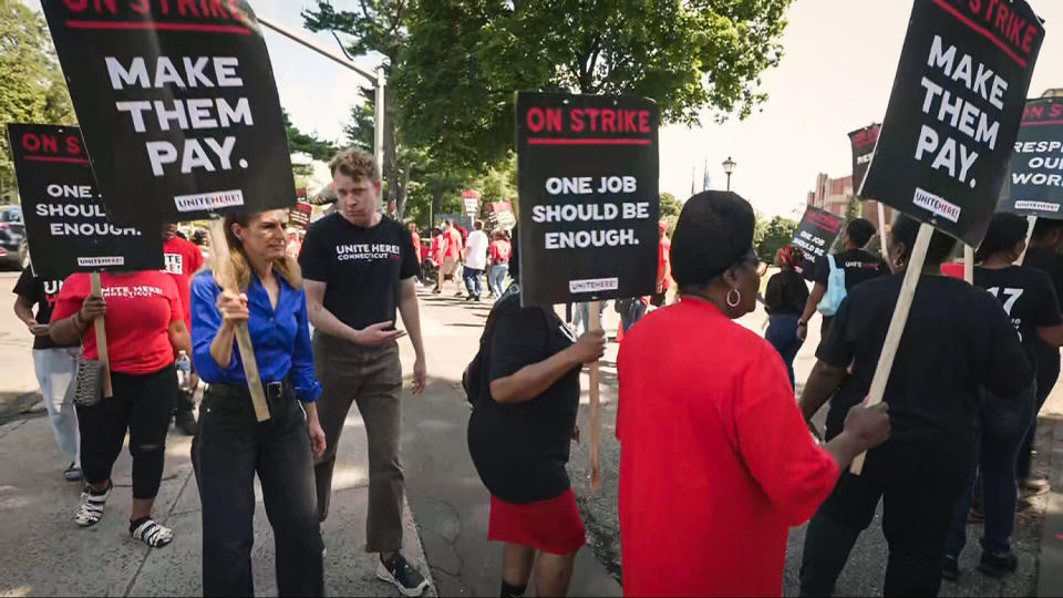 Thousands of hotel workers continue nationwide strike on Labor Day, demanding higher pay