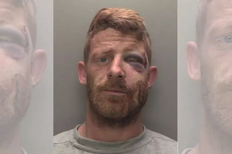 Thug beat up terrified girlfriend before receiving a taste of his own medicine