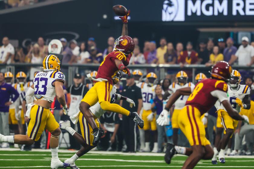 USC receiver Kyron Hudson spent years preparing to make college football’s best catch