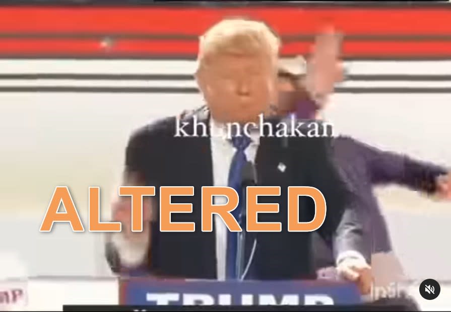 Video of former US president Donald Trump getting slapped at a rally was digitally altered