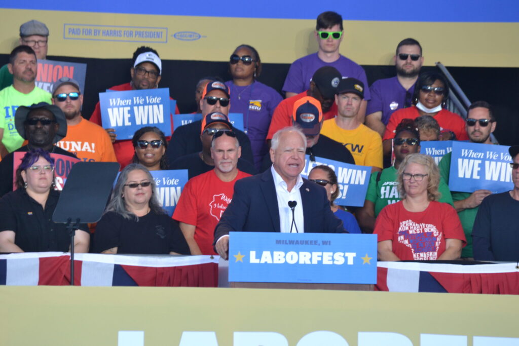 Walz rouses a Milwaukee union crowd with a Labor Day message to get out the vote for Harris