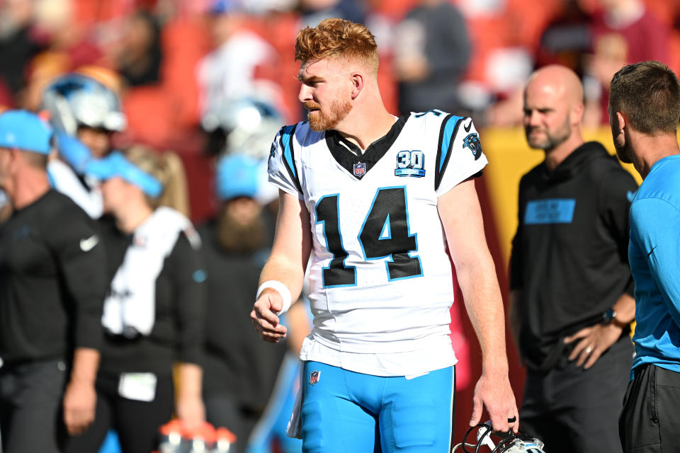 Andy Dalton throws brutal pick 6 just minutes into Panthers’ matchup with Commanders