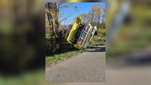 Area tanker truck overturns after leaving ‘large’ field, combine fire