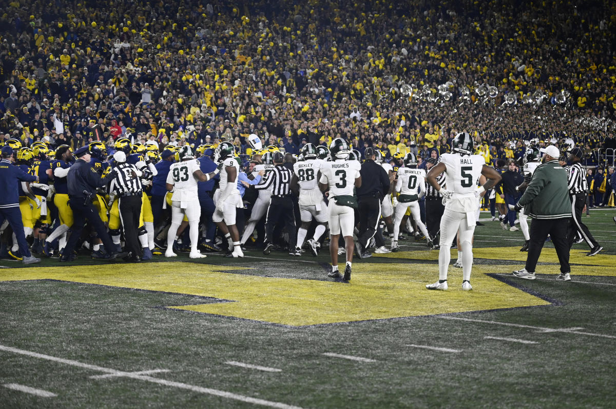 Big Ten won’t issue discipline for postgame scuffle between Michigan and Michigan State