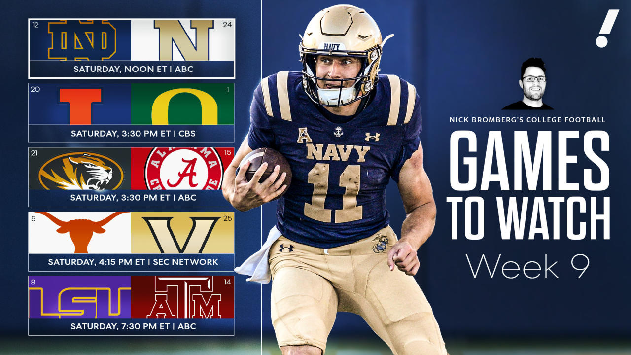 College football live updates: Navy vs. Notre Dame and more