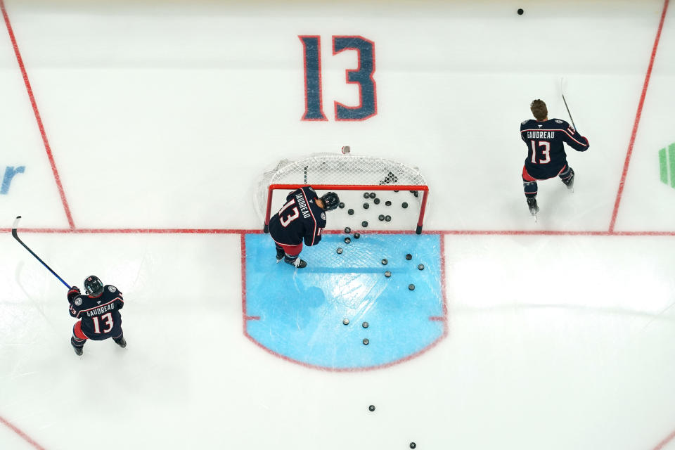 Columbus Blue Jackets pay tribute to Johnny Gaudreau at first home game vs. Florida Panthers