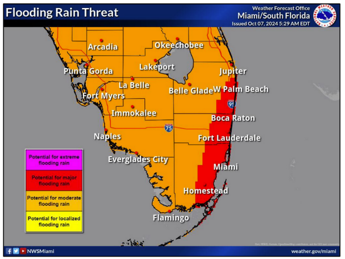 Flood watch is in effect for South Florida ahead of Milton, worst flooding still to come