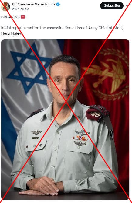 Hezbollah strike did not kill IDF chief Herzi Halevi