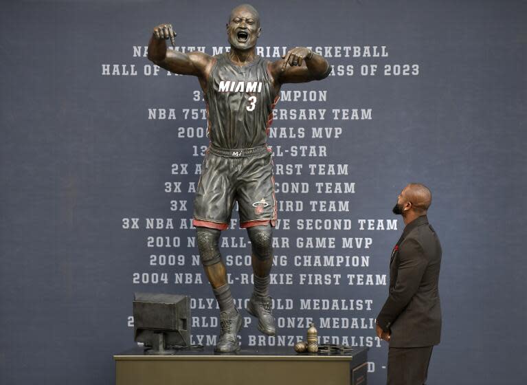 Is it Dwyane Wade or Laurence Fishburne? Artist defends statue: ‘We had the same thing with Kobe No. 8’