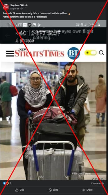 Malaysian PM targeted with false ‘Palestinian son-in-law’ photo