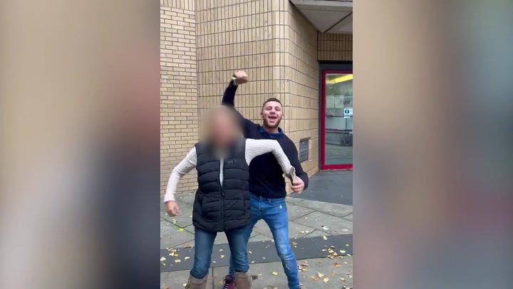 Man celebrates outside court after being fined for drug-driving