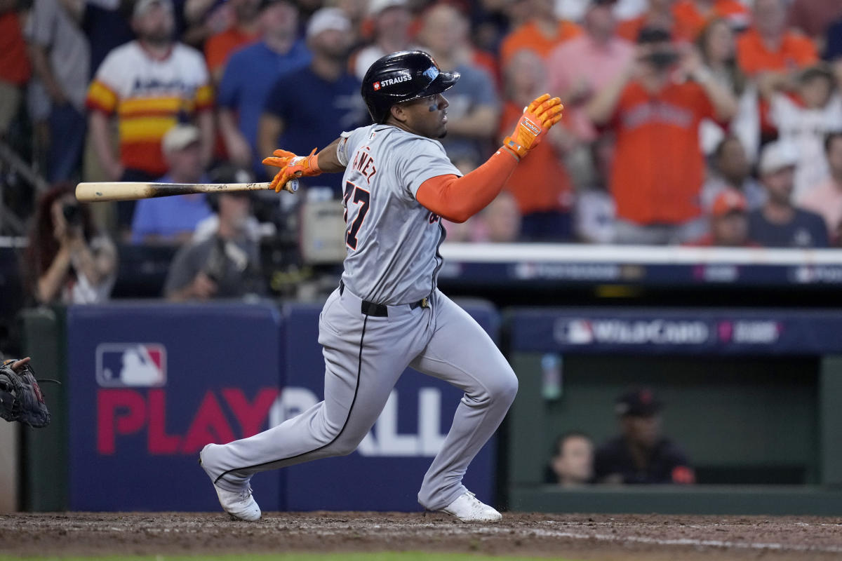 MLB playoffs 2024: Scrappy Tigers rally for comeback victory in Game 2, wild-card sweep of Astros