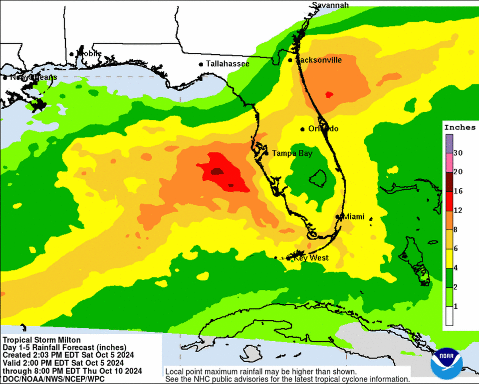 More flooding ahead as forecast calls for Milton to hit Florida as a Cat 3 hurricane