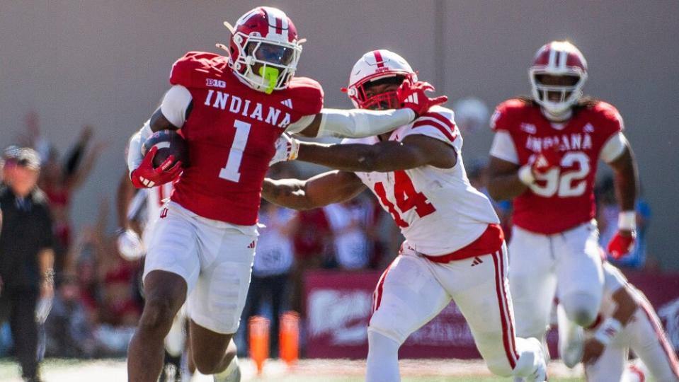 No. 16 Indiana routs Nebraska 56-7 to stay unbeaten; Rourke injures hand and misses 2nd half