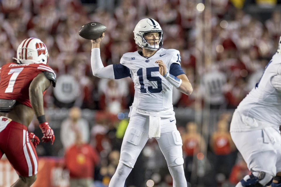 Penn State QB Drew Allar leaves game vs. Wisconsin with apparent knee injury