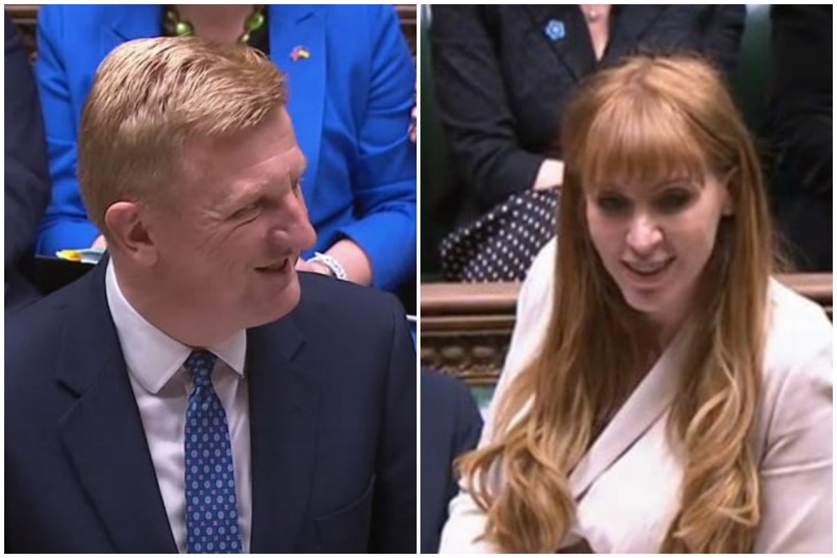 PMQs sketch: Angela Rayner ‘hearts’ Oliver Dowden for one last time