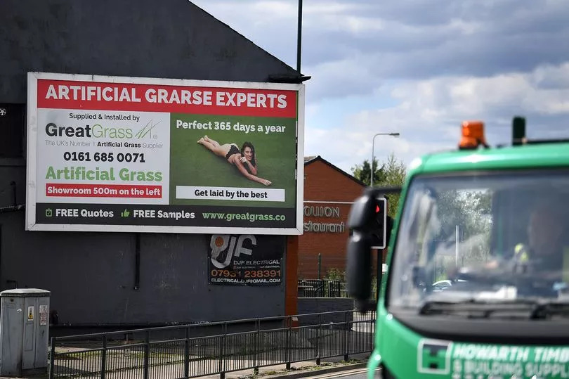 Billboard poster for fake grass near M60 found to ‘demean and objectify women’