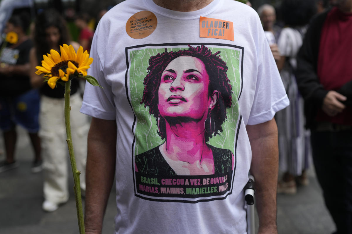 Brazil judge gives 2 former cops long sentences for the 2018 murder of leftist icon Marielle Franco