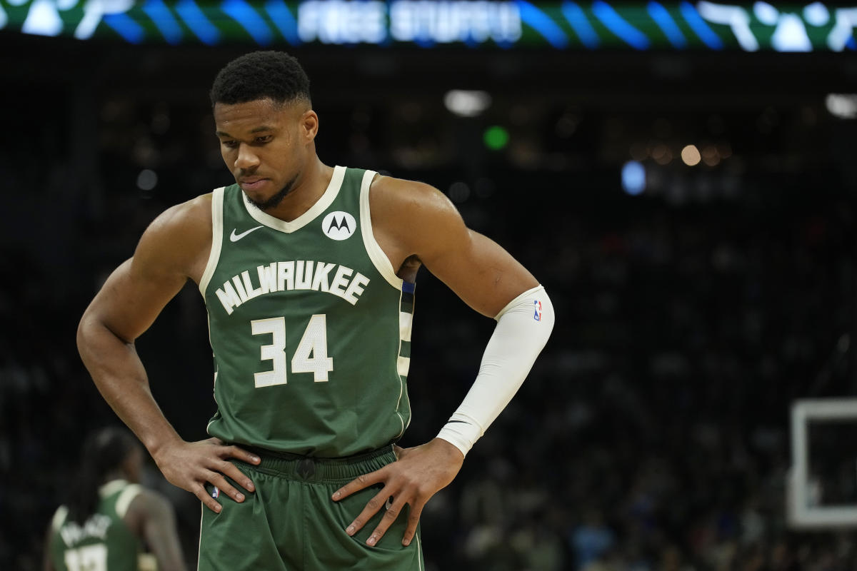 Bucks star Giannis Antetokounmpo missed Monday’s loss to Cavaliers due to adductor injury