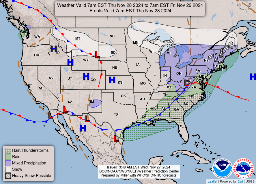 How much snow will Vermont get on Thanksgiving? See map of predicted snowfall