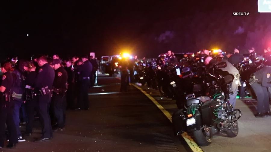 I-15 freeway temporarily shutdown as police stop large group of motorcycle riders