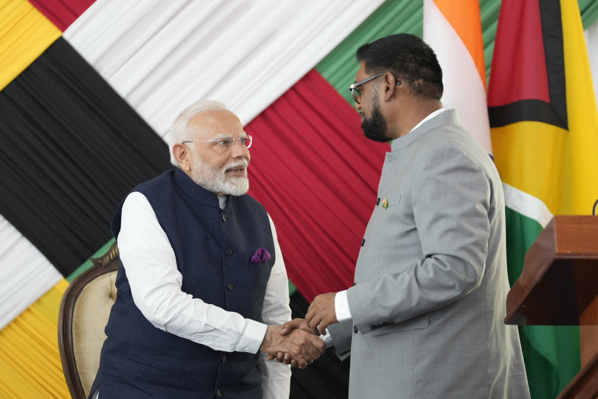 India’s prime minister meets with Caribbean leaders in Guyana with security in mind