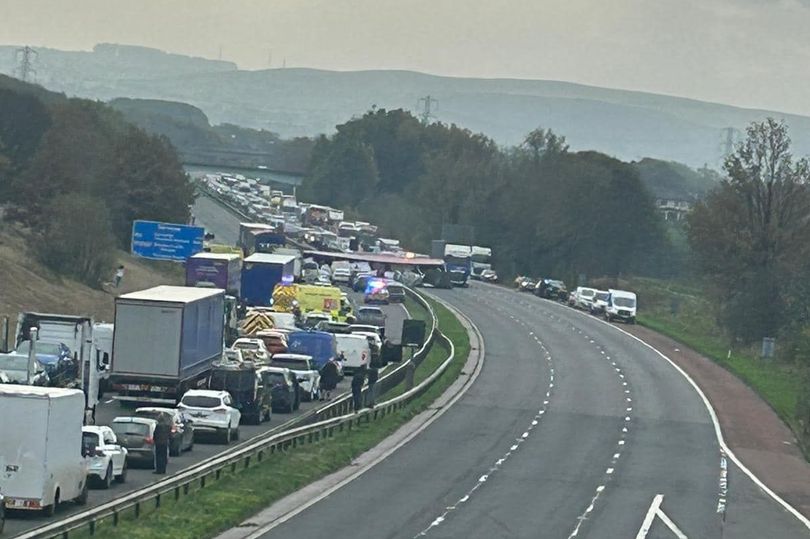 M6 crash: One dead with multiple others seriously injured after lorry crosses carriageway and overturns