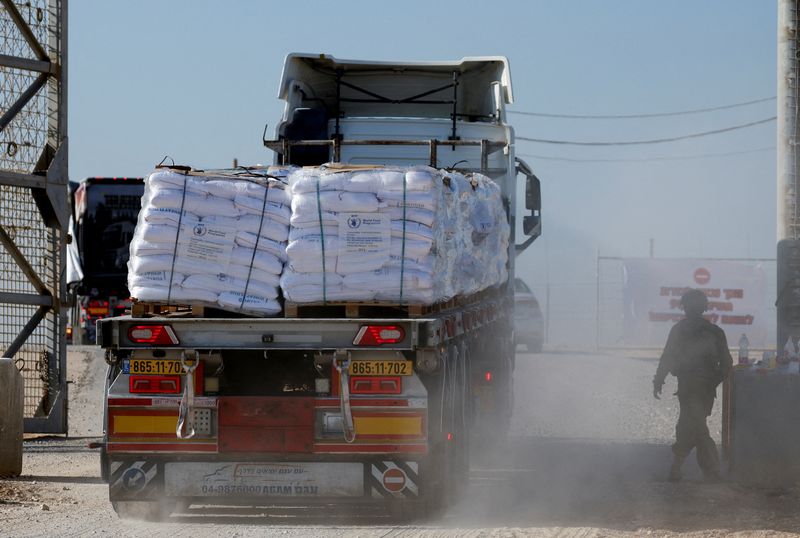 Nearly 100 food aid trucks violently looted in Gaza, UN agencies say