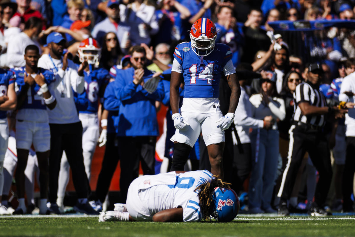 No. 9 Ole Miss loses to Florida on awful Jaxson Dart interceptions as CFP chances slip away