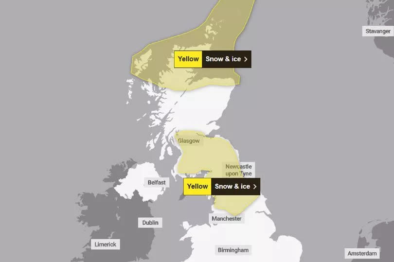 The areas in the UK where snow is not forecast over the next few days