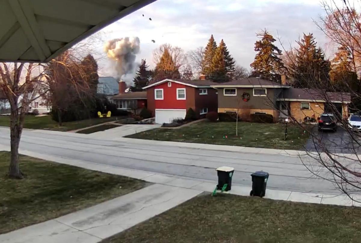 Doorbell camera captures moment garbage truck explodes in Chicago suburb