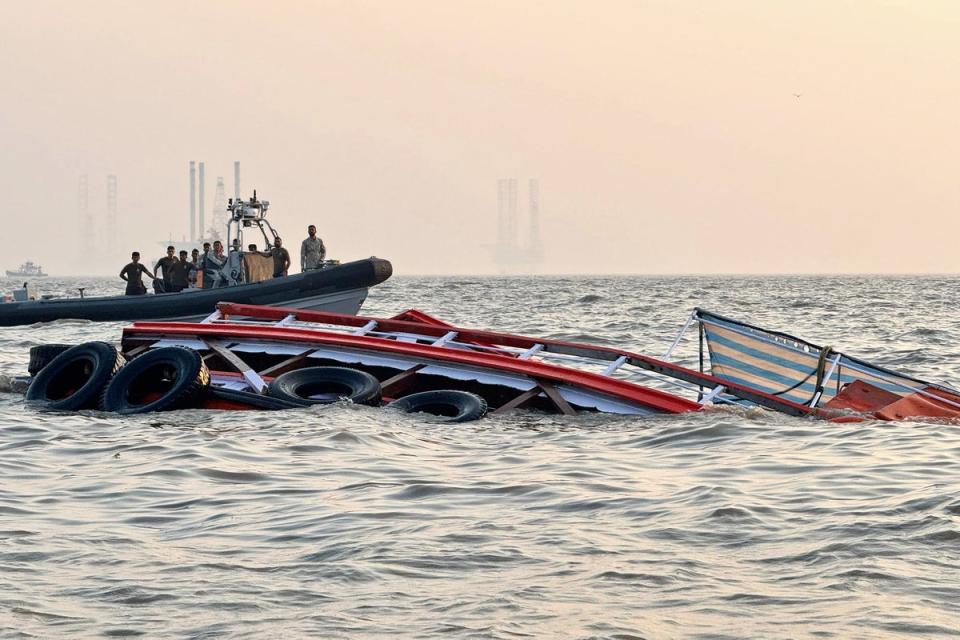 Ferry disaster passenger accuses Indian navy vessel of ‘showing off’ as video shows moment of crash