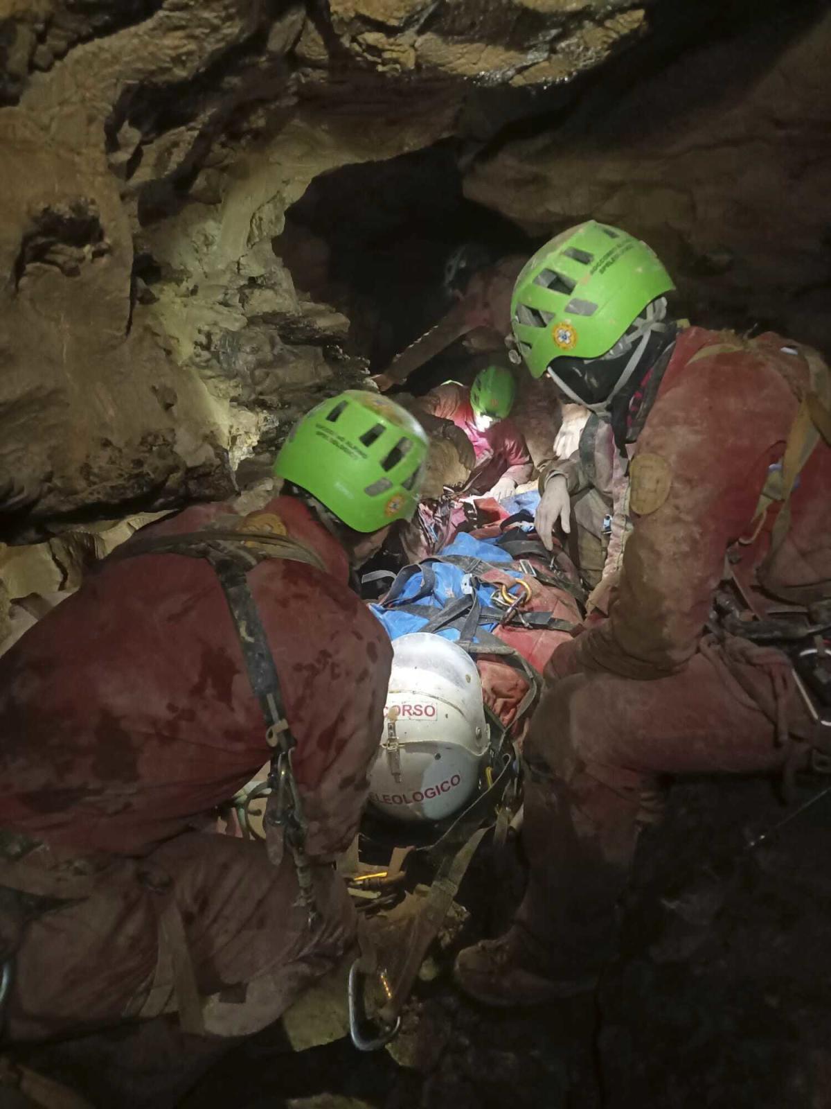 Injured spelunker carried to safety in northern Italy after being trapped for 75 hours