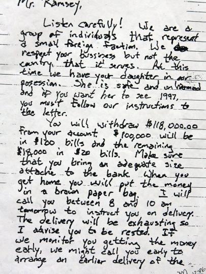 JonBenét Ramsey murder: The ransom note and other evidence