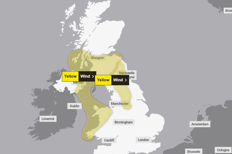 Met Office issues 23-hour weather warnings for UK with 60mph winds