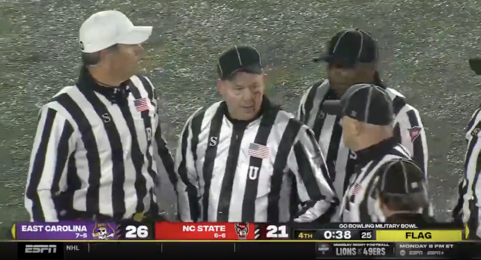 Military Bowl official ends up with a cut on his face trying to break up fight late in East Carolina’s win