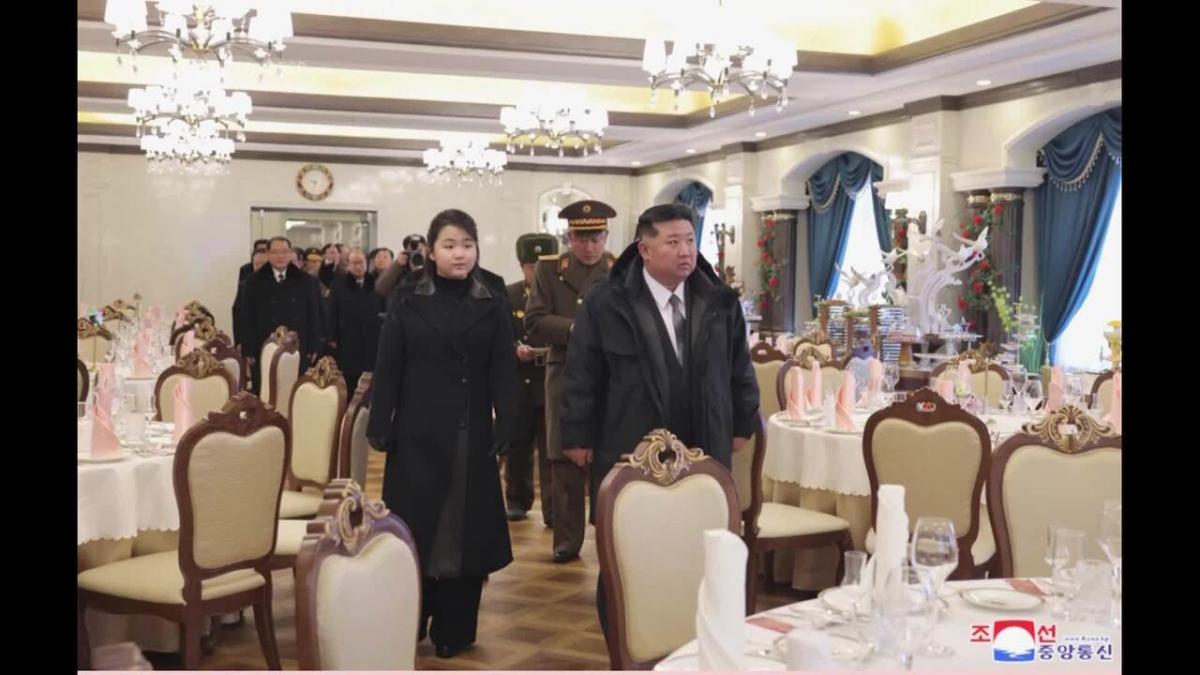 North Korea leader Kim and his daughter take walk along beach as they visit new tourist resort