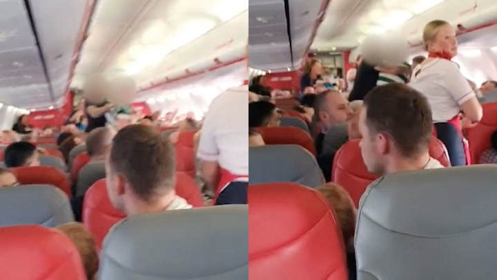 Shocking footage of passengers brawling on Jet2 flight to Leeds