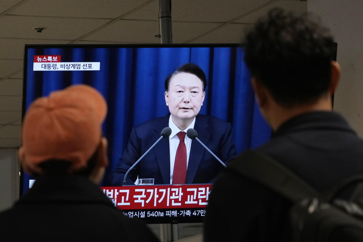 South Korean president declares martial law, accusing opposition of anti-state activity