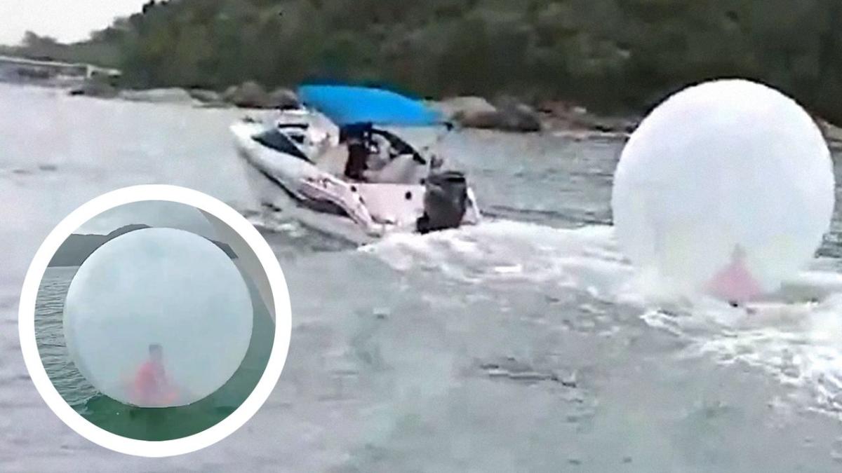 Terrified boy trapped inside inflatable beach bubble rescued after drifting out to sea