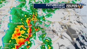 Timeline: Heavy rain, storms expected on Sunday