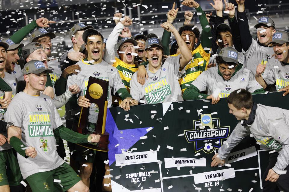 Vermont men’s soccer wins first national championship with late OT goal to stun Marshall