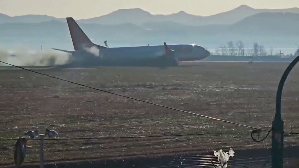 Video shows plane on runway before it bursts into flames