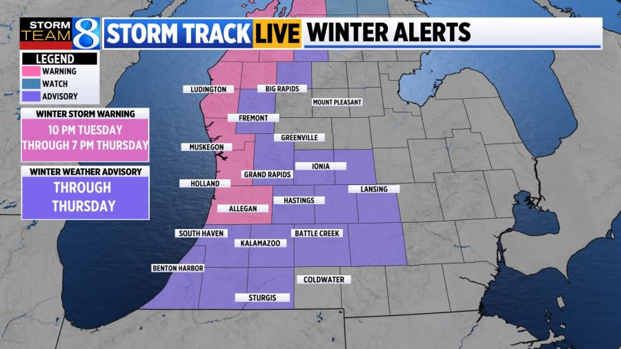 Winter storm warnings, advisories issued for lake-effect snow