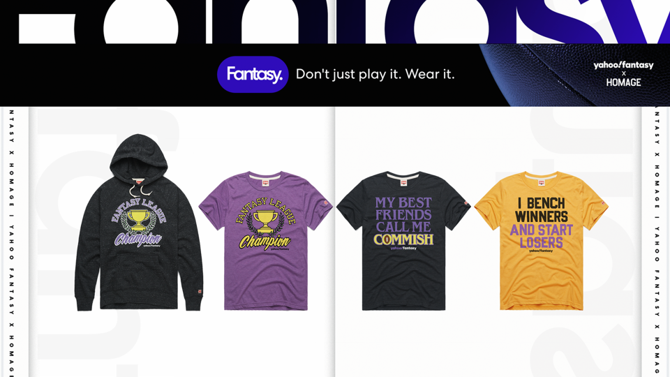 Yahoo Sports and HOMAGE partner on the perfect gear to honor your fantasy football league’s champ (and loser)