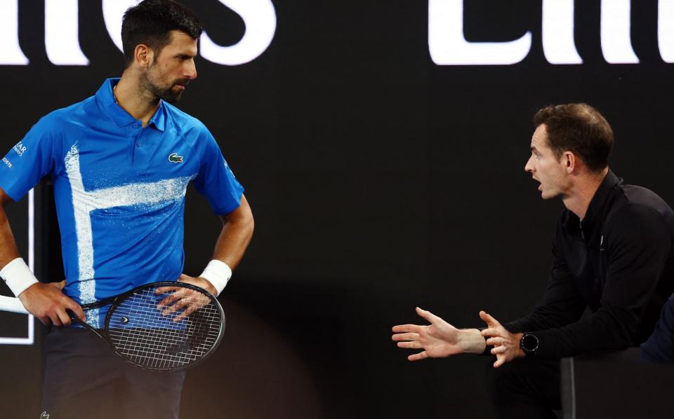 Andy Murray’s coaching debut turns awkward amid Novak Djokovic’s frustration