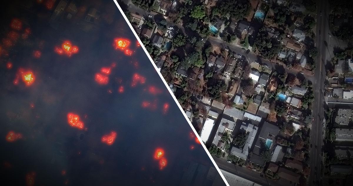 Before and after images reveal destruction of the Los Angeles fires